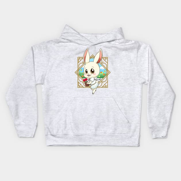 Haru Bunny Kids Hoodie by Art By Ridley